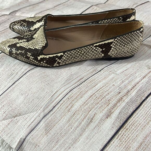 Mercanti Fiorentini shoes Womens 7.5 flat snakeskin loafer leather made in Italy - Picture 4 of 8